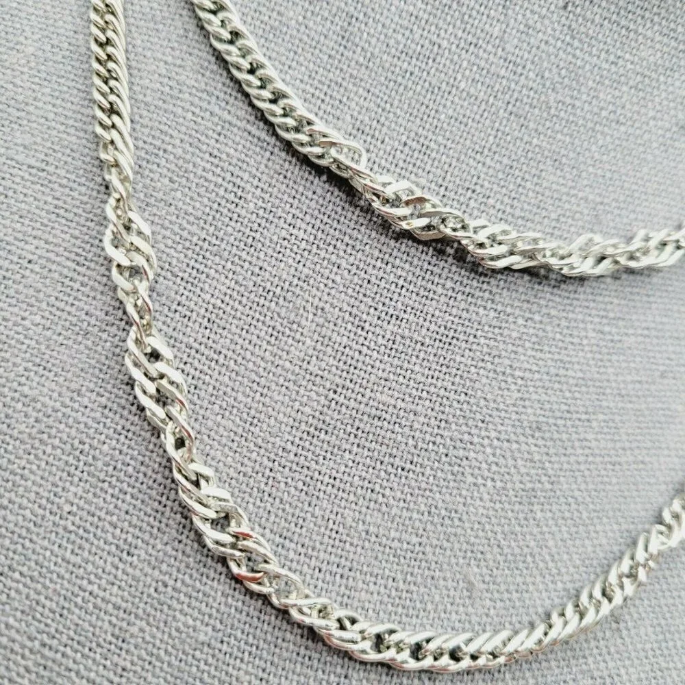 Vintage Sarah Coventry Silver Tone Necklace Chain 30